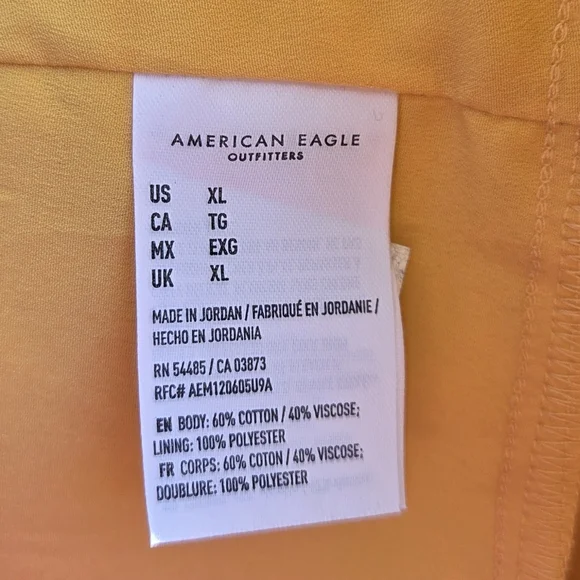 American Eagle faux wrap dress Pale Yellow Size XL - Picture 8 of 9